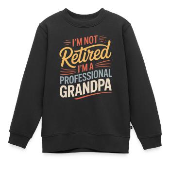 Lustiger Opa Spruch Ruhestand Großvater - Kinder Premium Organic Sweatshirt - Schwarz - Vorne - AI Model Kid Female (0cm)