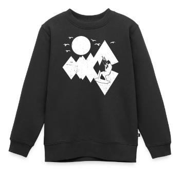 Kitesurfing Watersports Kiteboarding Kitesurfer - Kinder Premium Organic Sweatshirt - Schwarz - Vorne - AI Model Kid Female (0cm)