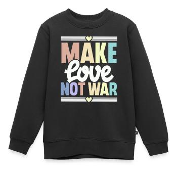 Faites l’amour, pas la guerre - Sweat Premium enfant bio - noir - Devant - AI Model Kid Female (0cm)