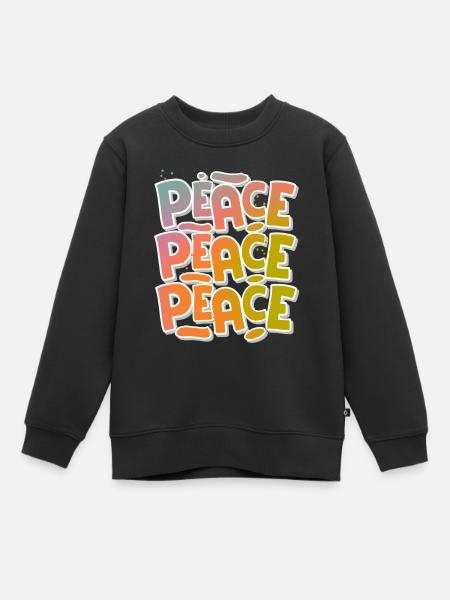 Peace Frieden - Kinder Premium Organic Sweatshirt - Schwarz