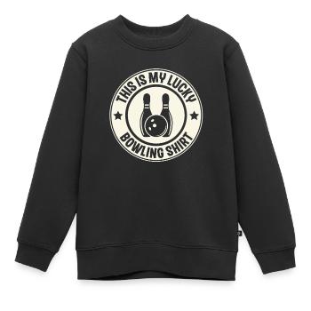 Bowling - Sweat Premium enfant bio - noir - Devant - AI Model Kid Female (0cm)