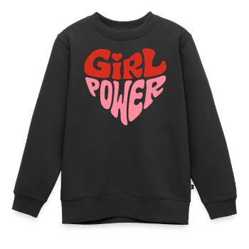 Féministe Girl Power Heart Design - Sweat Premium enfant bio - noir - Devant - AI Model Kid Female (0cm)
