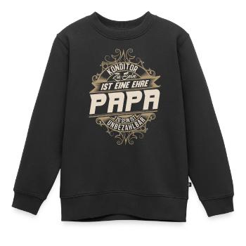 Konditor Papa - Kinder Premium Organic Sweatshirt - Schwarz - Vorne - AI Model Kid Female (0cm)