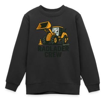 Radlader Crew – Coole Baustellen-Freunde - Kinder Premium Organic Sweatshirt - Schwarz - Vorne - AI Model Kid Female (0cm)