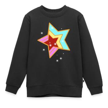 Retro Sterne Vintage 60er 80er - Kinder Premium Organic Sweatshirt - Schwarz - Vorne - AI Model Kid Female (0cm)
