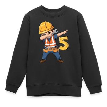 Construction worker 5 years old - Kids Premium Organic Sweatshirt - black - Front - AI Model Kid Female (0cm)