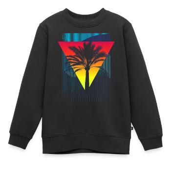 Palme (Dreieck, Streifen) - Kinder Premium Organic Sweatshirt - Schwarz - Vorne - AI Model Kid Female (0cm)