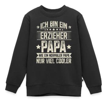 Erzieher Papa - Kinder Premium Organic Sweatshirt - Schwarz - Vorne - AI Model Kid Female (0cm)