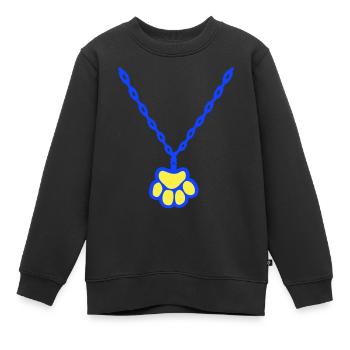 Katze Pfote Hund Tier Halskette Halsband Schmuck - Kinder Premium Organic Sweatshirt - Schwarz - Vorne - AI Model Kid Female (0cm)