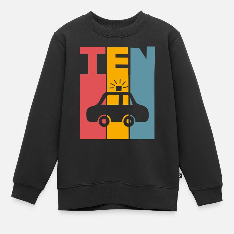 10. Geburtstag Polizei - Kinder Premium Organic Sweatshirt - Schwarz