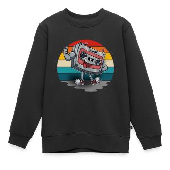 Kassette - Kinder Premium Organic Sweatshirt - Schwarz - Vorne - AI Model Kid Female (0cm)