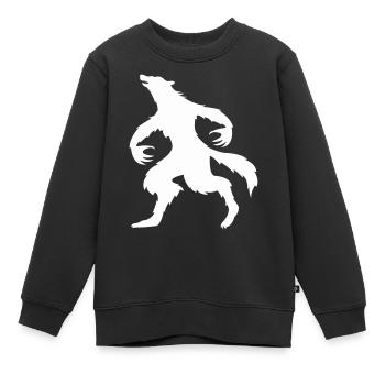Loup-garou 1 - Sweat Premium enfant bio - noir - Devant - AI Model Kid Female (0cm)