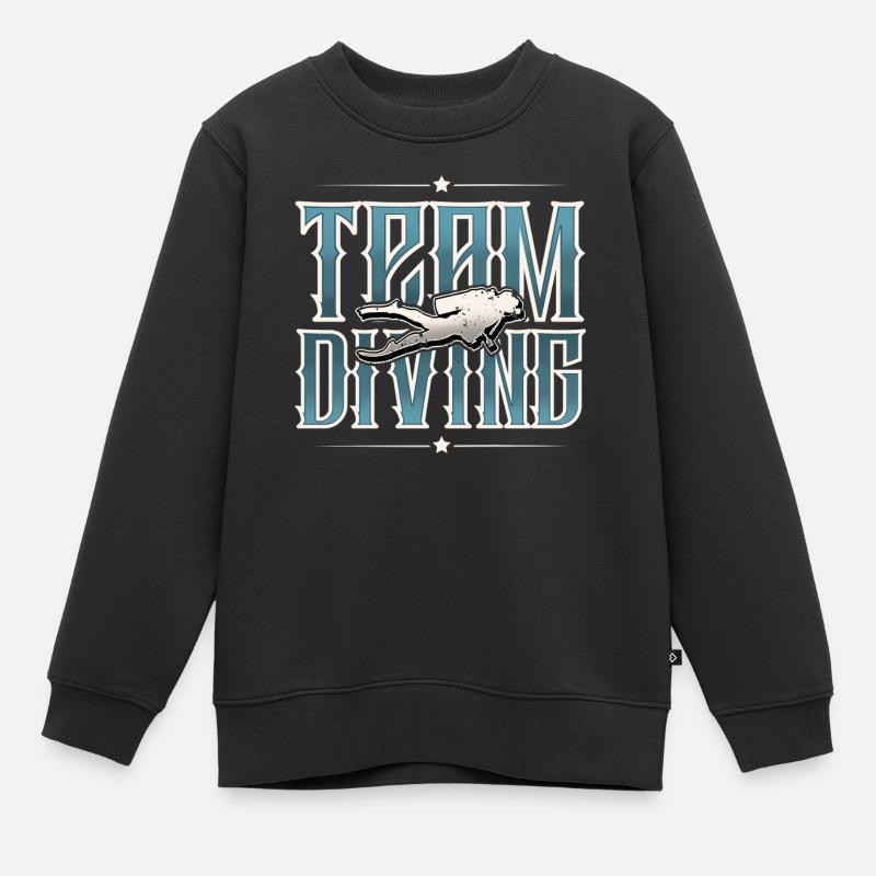 Tauchen Taucher Team - Kinder Premium Organic Sweatshirt - Schwarz