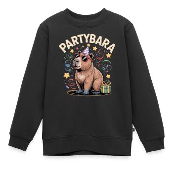 Partybara Capybara - Sweat Premium enfant bio - noir - Devant - AI Model Kid Female (0cm)