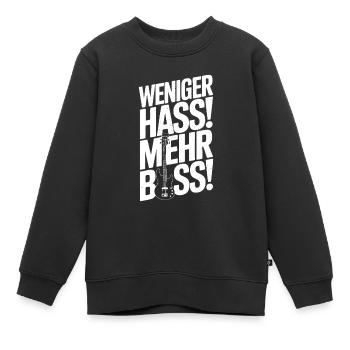Moins de haine, plus de basses ! - Sweat Premium enfant bio - noir - Devant - AI Model Kid Female (0cm)