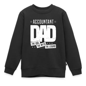 Accountant Dad The Idol The Myth The Legend - Kinder Premium Organic Sweatshirt - Schwarz - Vorne - AI Model Kid Female (0cm)