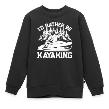 Canoë-kayak - Je préfère faire du kayak - Sweat Premium enfant bio - noir - Devant - AI Model Kid Female (0cm)