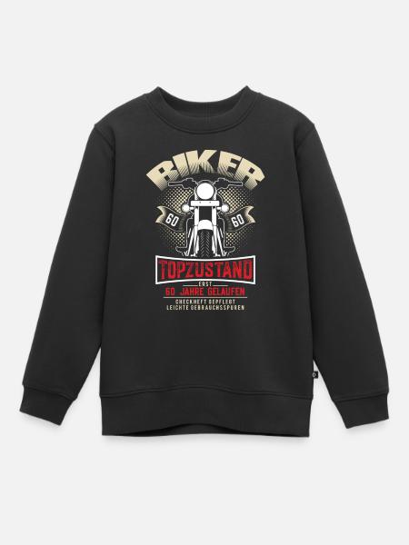 60. Geburtstag Motorradfahrer Motorrad - Kinder Premium Organic Sweatshirt - Schwarz