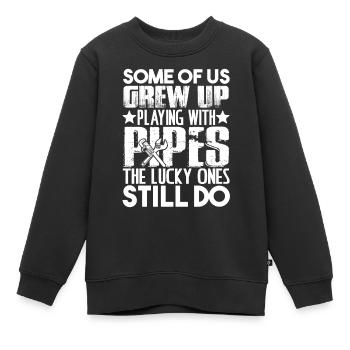 Plumbers Play With Pipes - Kids Premium Organic Sweatshirt - black - Front - AI Model Kid Female (0cm)