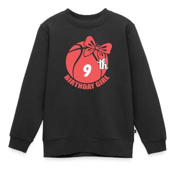 Basketball 9th Birthday Basketball Player - Kids Premium Organic Sweatshirt - black - Front - AI Model Kid Female (0cm)