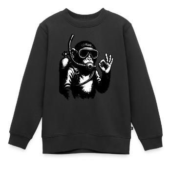 Diving Monkey Diving - Sweat Premium enfant bio - noir - Devant - AI Model Kid Female (0cm)