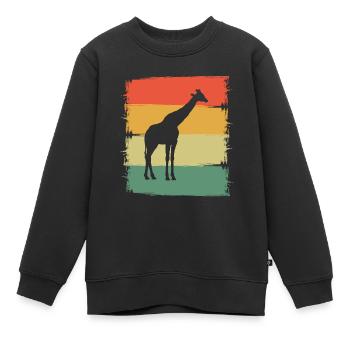 Giraffe - Kinder Premium Organic Sweatshirt - Schwarz - Vorne - AI Model Kid Female (0cm)