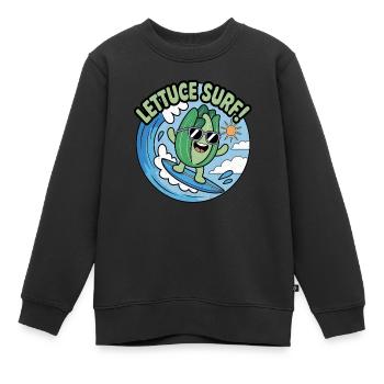 Salat am Surfen - Kinder Premium Organic Sweatshirt - Schwarz - Vorne - AI Model Kid Female (0cm)
