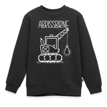 Abrissbirne Bagger Wortwitz Wortspiel - Kinder Premium Organic Sweatshirt - Schwarz - Vorne - AI Model Kid Female (0cm)