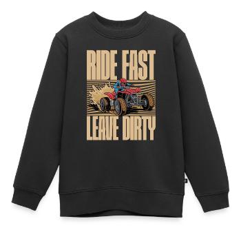 Course de boue Rouler vite Laisser sale Aime la boue S’enliser - Sweat Premium enfant bio - noir - Devant - AI Model Kid Female (0cm)