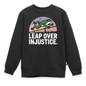 Sprung über die Gerechtigkeit - USA Frosch T-Shirt - Kinder Premium Organic Sweatshirt - Schwarz - Vorne - AI Model Kid Female (0cm)