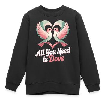 Wortspiel Vogeltaube Humor - Kinder Premium Organic Sweatshirt - Schwarz - Vorne - AI Model Kid Female (0cm)