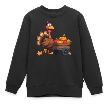 Thanksgiving Drôle Dinde de Thanksgiving - Sweat Premium enfant bio - noir - Devant - AI Model Kid Female (0cm)