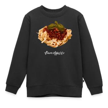 spaghettis - Sweat Premium enfant bio - noir - Devant - AI Model Kid Female (0cm)