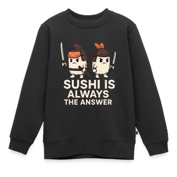 Le sushi est toujours la solution - Sweat Premium enfant bio - noir - Devant - AI Model Kid Female (0cm)
