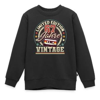 67. Geburtstag Vintage Audiokassette 67 Jahre - Kinder Premium Organic Sweatshirt - Schwarz - Vorne - AI Model Kid Female (0cm)