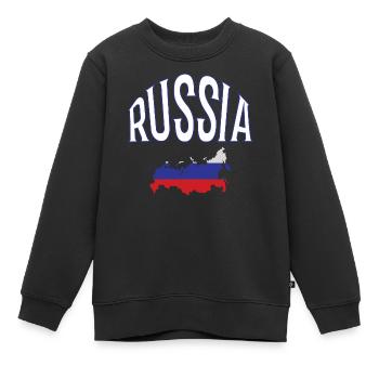 Russie - Sweat Premium enfant bio - noir - Devant - AI Model Kid Female (0cm)