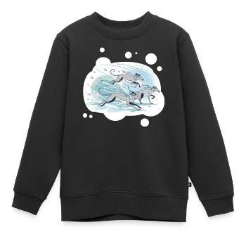 Windhunde - Kinder Premium Organic Sweatshirt - Schwarz - Vorne - AI Model Kid Female (0cm)