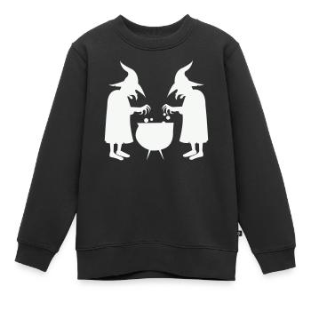 Des sorcières remuant des potions magiques - Sweat Premium enfant bio - noir - Devant - AI Model Kid Female (0cm)