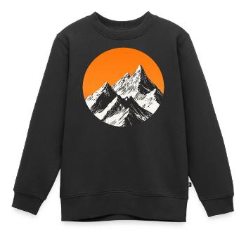 Berge bei Sonnenuntergang - Kinder Premium Organic Sweatshirt - Schwarz - Vorne - AI Model Kid Female (0cm)
