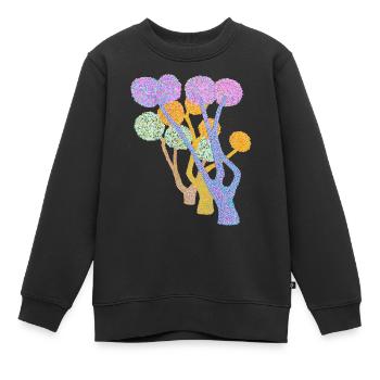 Forêt de pompons à arbres colorés pointillés - Sweat Premium enfant bio - noir - Devant - AI Model Kid Female (0cm)