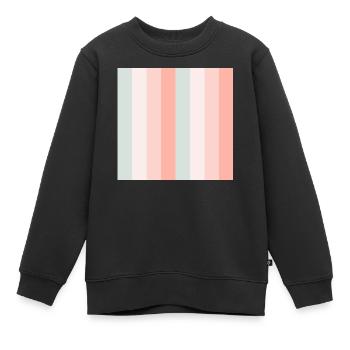 Palette de rayures verticales pastel - Sweat Premium enfant bio - noir - Devant - AI Model Kid Female (0cm)