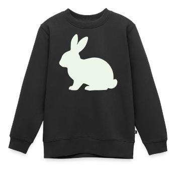 Zarte Kaninchen Silhouette - Kinder Premium Organic Sweatshirt - Schwarz - Vorne - AI Model Kid Female (0cm)
