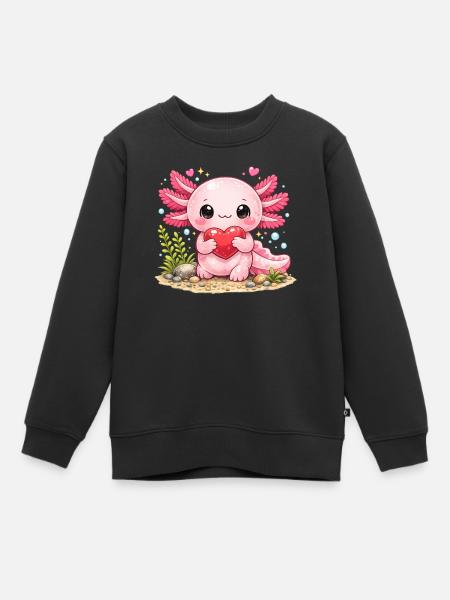 Axolotl - Kinder Premium Organic Sweatshirt - Schwarz