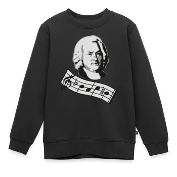 bach noten 3col vers2 - Kinder Premium Organic Sweatshirt - Schwarz - Vorne - AI Model Kid Female (0cm)