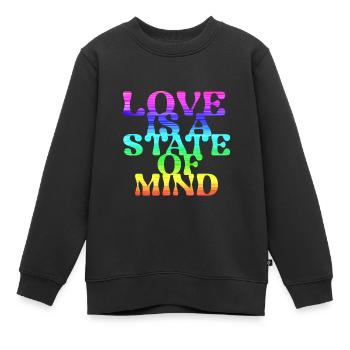 l’amour est un état d’, LGBT,regenbogen,bunt - Sweat Premium enfant bio - noir - Devant - AI Model Kid Female (0cm)