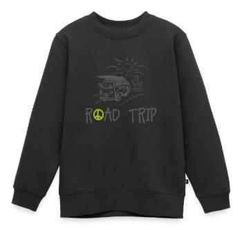Road trip van - Sweat Premium enfant bio - noir - Devant - AI Model Kid Female (0cm)