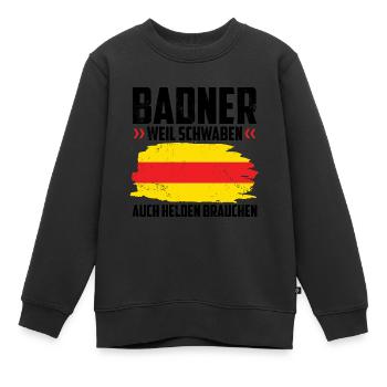 Baden - Kinder Premium Organic Sweatshirt - Schwarz - Vorne - AI Model Kid Female (0cm)