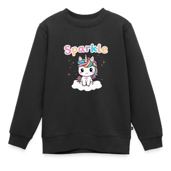 Magie de la licorne scintillante pour les rêveurs et les croyants - Sweat Premium enfant bio - noir - Devant - AI Model Kid Female (0cm)