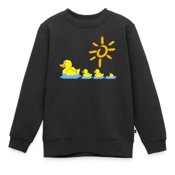 Entenfamilie Gummienten Badeente - Kinder Premium Organic Sweatshirt - Schwarz - Vorne - AI Model Kid Female (0cm)