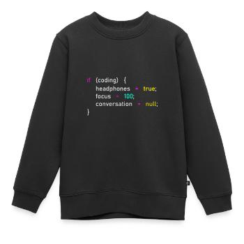 Programmieren Fokus Kopfhörer Tunnel - Kinder Premium Organic Sweatshirt - Schwarz - Vorne - AI Model Kid Female (0cm)